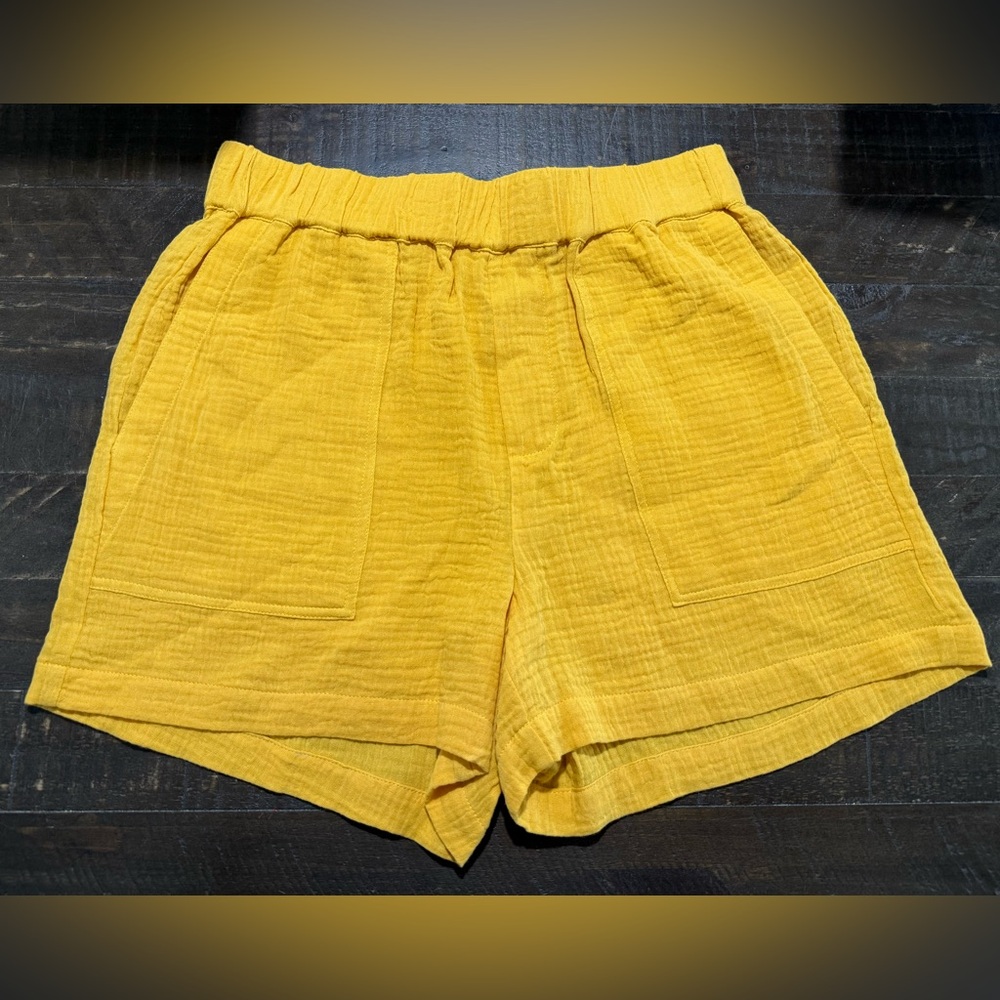 NWOT Santuary Anthropologie Golden Yellow Shorts Sz S Summer Beach Resort Boat